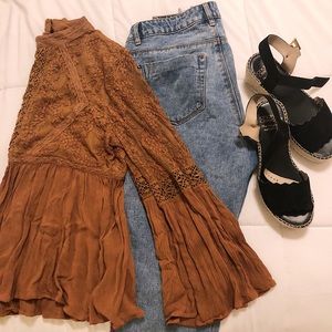 American eagle lace boho top